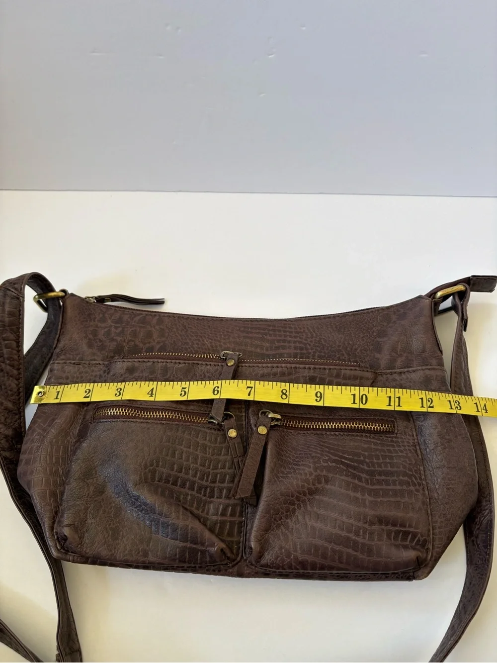 Great American Leather works Bag Purse Brown Snake Crossbody Career‎ Academia